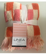 Linea Home Set of 4 Cameron Cotton Wash Cloths Face Cloths Orange Peach ... - $33.29