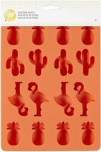 Tropical Mini Silicone Candy Mold Wilton 12 Cavities Flamingo Pineapple - £9.37 GBP