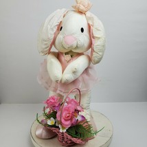 Vintage Js International Bunny Rabbit Soft Nylon Puffalump Style Plush w/ Tag - £25.46 GBP