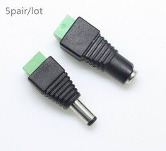 5pairs/10pcs Male &amp; Female 2.1x5.5mm DC Power Jack Plug Adapter Connecto... - £5.32 GBP