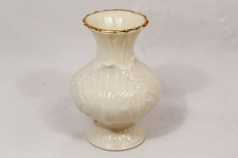 Lenox China Smal Elfin Bud Vase Leaf Pattern Gold Trim 4.5" - £11.28 GBP