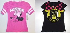 Disney Minnie Mouse Womens Juniors T-Shirts 2 Choices Sizes S 3-5 and M ... - £7.64 GBP