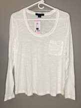 NWT Social Standard by Sanctuary Womens Size Small White Dylan Scoop Tee - $11.30