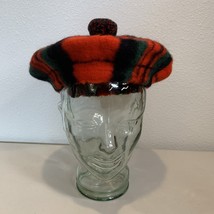 Vintage AUTOCAP Red Plaid Royal Stewart 100% WOOL Hat SCOTLAND - $35.11 CAD