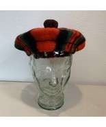 Vintage AUTOCAP Red Plaid Royal Stewart 100% WOOL Hat SCOTLAND - $35.08 CAD
