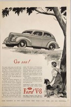 1939 Print Ad Ford V-8 2-Door Cars Country Road Boy & His Dog - $18.58