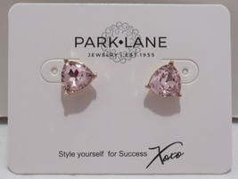 PARK LANE Pink BONNET trillion cut crystals high polished silver Earring... - £29.52 GBP