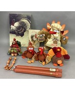 Lot Of 9 Turkey Thanksgiving Decor - Plaque, Shelf Sitter, 2 Puppets, 2 ... - €17,19 EUR