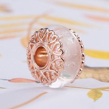 2018 Autumn Rose Gold Vintage Magic Color White Glaze Murano Glass Charm Beads - £11.83 GBP