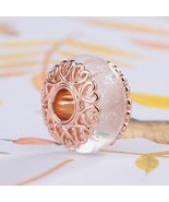 2018 Autumn Rose Gold Vintage Magic Color White Glaze Murano Glass Charm... - $21.67 CAD