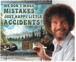 Bob Ross We Don&#39;t Make Mistakes Just Happy Accidents Peel Off Sticker Decal - £2.36 GBP