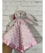 Pink Bunny Rabbit Lovey Baby Security Blanket Soft Popcorn Minky Dot &amp; S... - £14.37 GBP