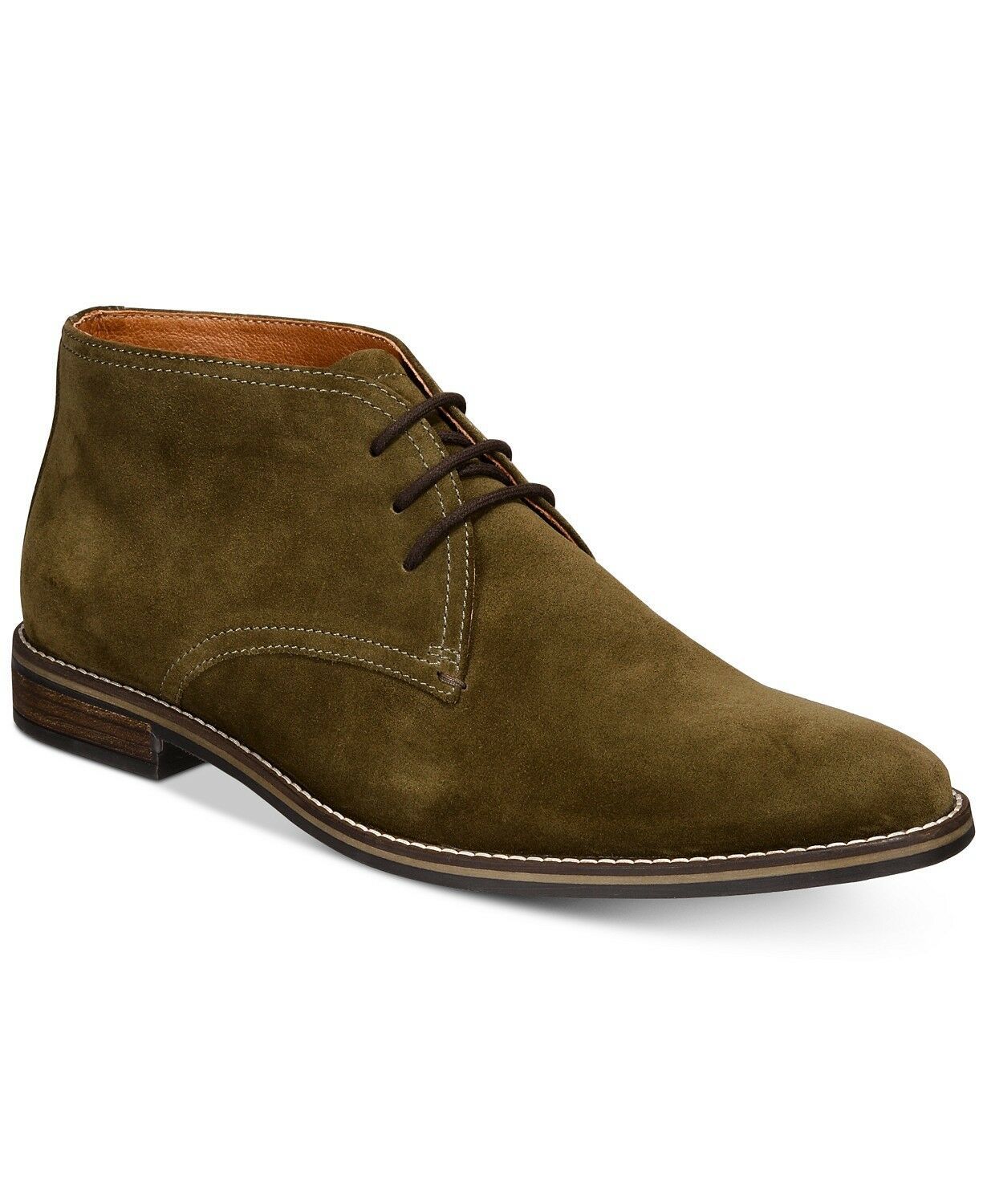 Men's Green Chukka Plain Rounded Toe Genuine Suede Leather Lace Up Boots US 7-16