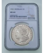 1921 1 $ Dollar D&#39;Argent Morgan Classé Par NGC Comme MS64 - €81,35 EUR