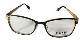 Fysh UK Urban Eyewear 3511 51-17-135 FRAME ONLY Black/Gold Scrollwork Ey... - $125.99