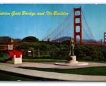 Golden Gate Bridge Strauss Statue San Francisco CA Unused Chrome Postcar... - $2.67