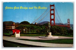 Golden Gate Bridge Strauss Statue San Francisco CA Unused Chrome Postcard O19 - £2.09 GBP