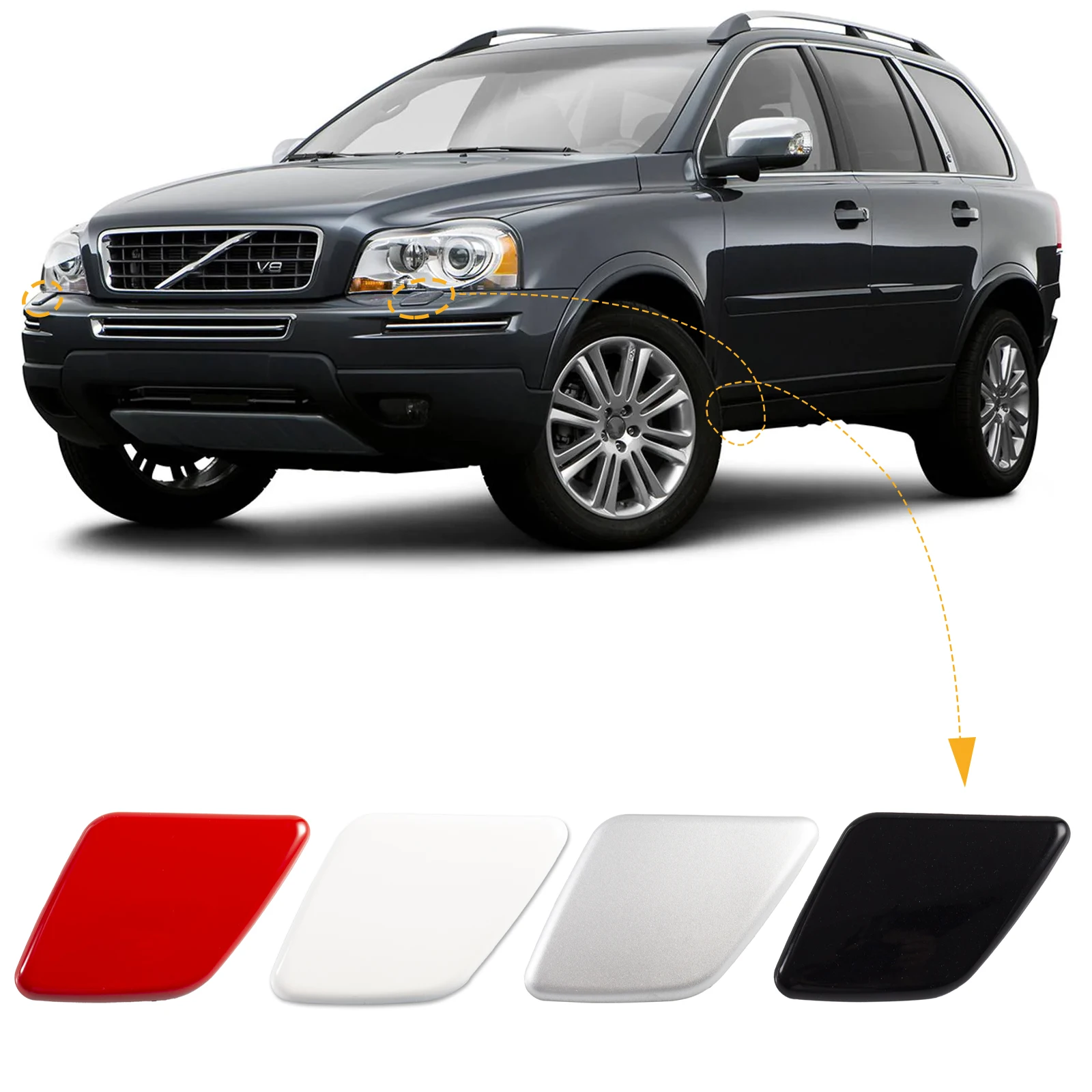 Front Bumper Headlight Headlamp Washer Jet Spray Nozzle Cover Cap For VOLVO XC90 - £13.50 GBP+