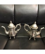 Vintage Godinger Tea Pot Shaped, Silver Plated Salt &amp; Pepper Shakers - $23.38