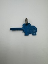 Vintage Blue Plastic Visit Your Zoo Often Key to The Zoo Elephant Keyring - £54.25 GBP