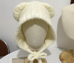 Super cute kawaii Bear Ears Beanie Hat, Autumn winter knitted wool hat - £19.24 GBP