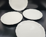 4 Syracuse China White Scalloped Large Dinner Plates Set Vintage Restaur... - $108.57