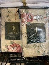 NWT Ralph Lauren VILLANDRY Floral Sateen Cotton Standard Pillow Shams Pair  $220 - $79.19
