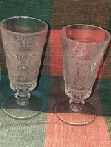 2 Crystal Early American Pressed Glass Footed Cocktail Glasses 3 oz - £5.97 GBP