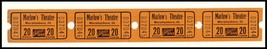 4- .20 Cent Marlow&#39;s Theatre Tickets, Murphysboro, Illinois/IL, 1950&#39;s? - £3.91 GBP