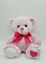 Valentine&#39;s Day Plush Pink Teddy Bear Stuffed Toy 9&quot; Inter American Products - £6.38 GBP