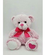 Valentine&#39;s Day Plush Pink Teddy Bear Stuffed Toy 9&quot; Inter American Prod... - £6.38 GBP
