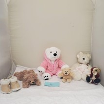 Boyds Bears Winifred  Santa Claus Robe Pink Teddy Plush Bear Stuffed Toys - $19.80