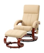 Adjustable Beige Faux Leather Electric Remote Massage Recliner Chair w/ ... - €517,41 EUR