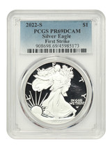 2022-S $1 Silver Eagle PCGS PR69DCAM (First Strike) - $87.30