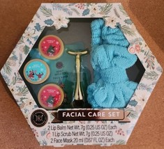 Facial Care Gift Set Lip Scrub Balm Face Mask Microfiber Headband Massager - £11.24 GBP