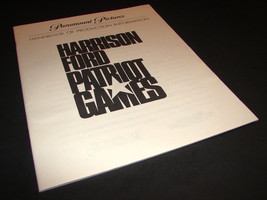 1992 Movie PATRIOT GAMES Press Kit Production Notes Harrison Ford - $14.99