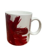 Starbucks White Red Starburst 2014 Ceramic Coffee Mug 12 Oz - $11.35