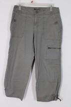 Eddie Bauer 8 Gray Cotton Cropped Ankle Cargo Pants - £22.35 GBP