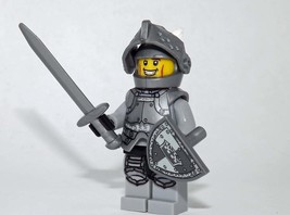 Building Block Knight Grey soldier Castle army crusades  Minifigure US Toy Minif - £5.54 GBP