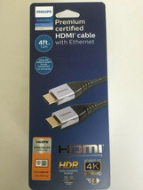 Philips 4 FT Premium Certified HDMI Cable High Speed with Ethernet - Bla... - £9.95 GBP