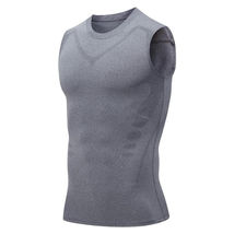 Grey Men Slimming Body Shaper Gynecomastia T-shirt Compression Sports  - £20.53 GBP