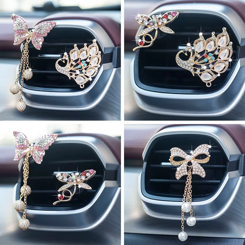 Car Air Outlet Decoration Fringe Butterfly Perfume Ornaments Air Conditioning - £9.20 GBP