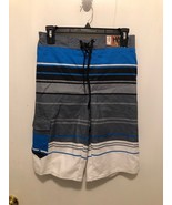 NWT Hang Ten Boys SZ Large Striped Board Shorts Beachwear Drawstring - $233.93 MXN