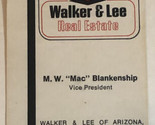 Vintage Walker &amp; Lee Real Estate Business Card Ephemera Tucson Arizona BC10 - £3.15 GBP