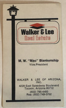 Vintage Walker &amp; Lee Real Estate Business Card Ephemera Tucson Arizona BC10 - $3.95