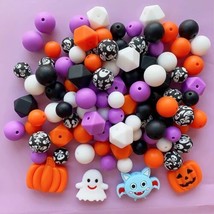 Silicone Beads Halloween Wholesale Rubber Chunky Bubblegum Mixed Set Bulk 100pc - £29.59 GBP