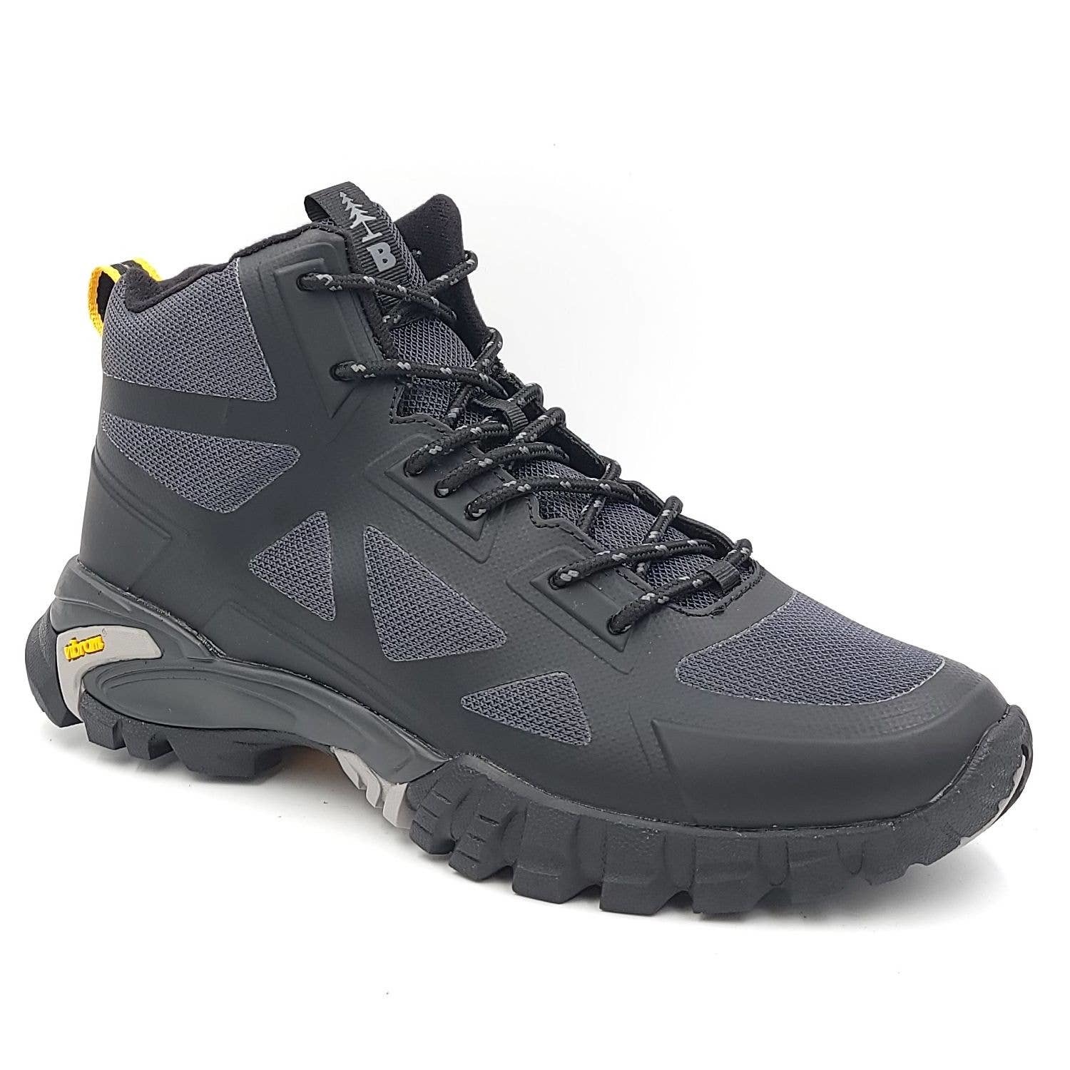 Bass Outdoor Mens Black Breathable Water Resistant Vibram Peak Trail Round Toe Wedge Lace Up Hiking Boots 10 M