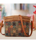 Vintage Floral Print Crossbody Bag Olive Tan - $67.60 CAD