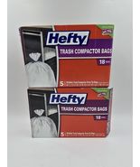 Hefty 18 Gallon Trash Compactor Bags 5 Backpack Liners Per Box- Lot of 2... - €36,69 EUR