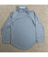 Jason Wu Top Women&#39;s Medium Blue Snap Long Sleeve Mock Neck Casual Eva Air - $97.71 CAD